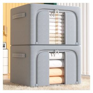 TEMU MIRWAY 3개의 강철 프레임 접이식 패브릭 리빙박스,편안함 습기 방지 , 장난감보관함 ,침대아래 보관함,투명 창문 및 손잡이가 있는 양이온 직물 정리용품