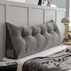 TEMU 프란다스 삼각 등받이 쿠션- 몸매 커브에 맞춤형 고급 삼각 웨지 쿠션, 탈부착 및 세탁 가능 커버, 침실 액세서리|인체공학적 디자인|부드러운 쿠션 베개, 침대용 베개，탈착식 커버, 부드러운 원단, 지퍼 잠금, 사이드 포켓, 다목적 사용 가능