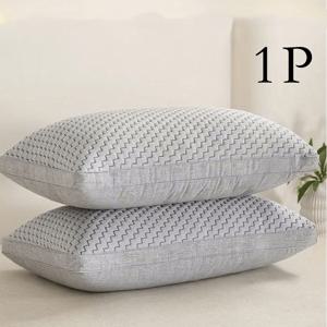 TEMU 통기성 방습 베개 1개, 함몰된 베개 속-완벽한 수면을 제공하며 깊은 수면에 적합한 부드러운 새틴 원단으로 기계 세척이 가능하여 성인 가정의 침실, 거실, 호텔 등 다목적 용도로 사용 가능합니다.|목베개