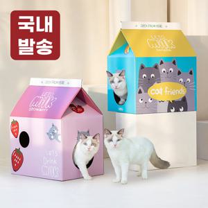 TEMU 레토 고양이 스크래처 숨숨집 대형 우유갑 고양이집 LCH-S01
