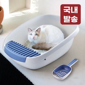 TEMU 레토 고양이 화장실 특대형 61cm 박스형 사막화방지 발판 고양이용품 LCB-F02