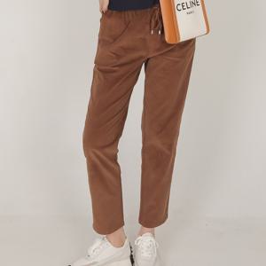 TEMU 여성용 집에서 입기 좋은 피치 약기모 코듀로이 골덴 밴딩 바지 핫템 (AA33LP094W)