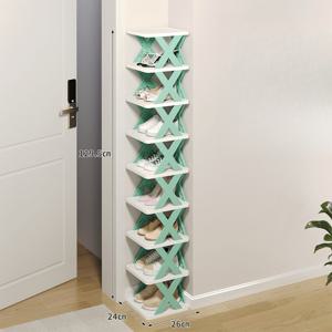 TEMU 엑스형 신발 정리대, 고품질 초슬림 공간 절약형 신발 정리함, 현관용 신발 정리함