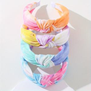 TEMU 4개 세트 타이다이 매듭 헤어밴드 - 파스텔 컬러, 부드럽고 신축성 있는 소재, 여성용 편안한 미끄럼 방지 헤어 액세서리, 캐주얼 & 포멀 이벤트용 머리띠