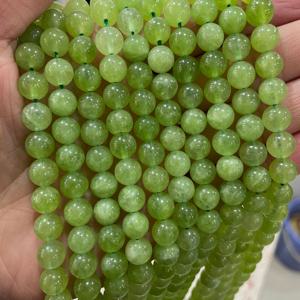 TEMU 천연 올리브 그린 페리도트 금이 라운드 느슨한 스페이서 비즈 6 8 10mm 스트랜드 쥬얼리 만들기 DIY 팔찌 목걸이