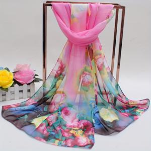 TEMU 무지개 빛깔의 그라디언트 쉬폰 스카프 넥타이 염색 꽃 프린트 통기성 거즈 목도리 여성 캐주얼 야외 방풍 헤드 랩 얇은 여행 비치 타월