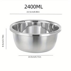 TEMU 1pc, 스테인리스 스틸 믹싱볼, 두꺼운 샐러드 믹싱볼, 오븐, 냉장고 및 식기 세척기 안전, 주방 용품, 주방 용품