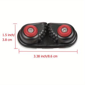 TEMU 고품질 알루미늄 캠 클리트 요트 및 카약용 - 빠른 라인 진입, 부식 방지, 최대 5/8 인치 라인 사이즈, 빨간 손잡이가 있는 검정색, 쉬운 유지보수, 가벼우면서 내구성 있는 디자인, 카약 액세서리