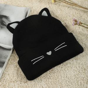 TEMU 1pc 여성용 겨울 따뜻한 귀여운 동물 귀 스트레치 니트 모자