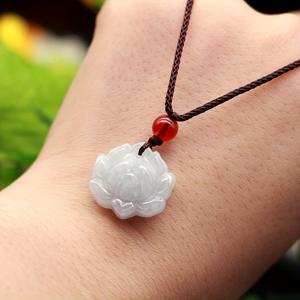 TEMU 1pc 천연 A등급 옥 연꽃 펜던트는 행운을 상징합니다. 옥 펜던트 목걸이, 남녀 모두에게 어울리는 옥 펜던트 생일 선물