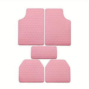 TEMU 방수 PU 가죽 차량용 바닥매트 5개 세트, 심플 디자인 남녀공용 자동차 내부 액세서리, 자동차 필수품,스타일리시 바닥 매트,현대 자동차 액세서리,청소가 쉬움,내구성 있는 자동차 매트,일일 출퇴근자,가족용 차량