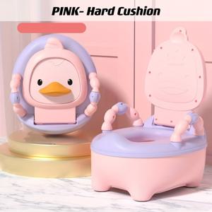 TEMU 오리 키즈 변기 훈련용 좌석 - 쉬운 청소 내구성 플라스틱 소프트 쿠션 표면 & 인체공학적 손잡이, 귀여운 만화 오리 디자인 유아용, 여행 및 가정용 휴대 가능 변기 의자, 크리스마스·할로윈·추수감사절·새해 선물에 완벽한 선택, 장난감 디자인, 쉽게 닦이는 재질