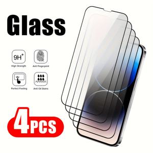 TEMU IPhone Pro Max/15 Plus/15 Pro/11/11 Pro/11 Pro Max/X/XS/XR/XS MAX 전화 화면 보호기 14/14 Plus/14 Pro/14 Pro Max/13 용 강화 유리 4개 /13 Pro/13 Mini/13 Pro Max/12/12 Pro/12 Mini/12 Pro Max 풀 커버