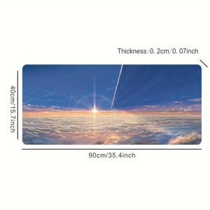 TEMU 하늘 흰 구름 대형 게이밍 마우스패드 컴퓨터 HD 키보드 패드 마우스패드 데스크 패드 천연 고무 미끄럼 방지 오피스 마우스패드 데스크 액세서리, 책상용 마우스 패드,게이밍 마우스 패드, 재택근무,컴퓨터 액세서리,미적 책상 매트,장식용 패드,미끄럼 방지 베이스,부드러운 질감,확장형 마우스 패드,원격 전문가,사무직 근로자