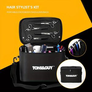 TEMU 1개 전문가용 헤어드레싱 & 스타일링 정리 케이스, 다중 구획, 인체공학적 손잡이 및 부드러운 쿠션 내부 - 이발기, 가위, 빗, 클리퍼용 내구성 있는 블랙 보관함 - 휴대용 살롱 & 가정용, 헤어스타일리스트 선물, 헤어스타일리스트 용품, 세련된 디자인, 견고한 구조, 미용 전문가, 컴팩트 디자인, 고품질 소재, 그루밍 애호가를 위한