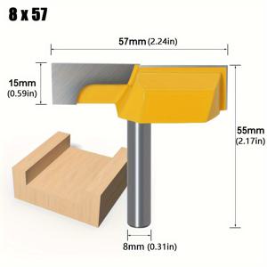 TEMU JGZUI 8mm & 12mm (1/2인치) 샹크 클리닝 바텀 라우터 비트 - 2-1/4