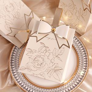 TEMU 20개 빈티지 프랑스 샴페인 리본 사탕 상자 - 웨딩, 생일, 파티에 완벽한 초콜릿 & 쿠키 우아한 선물 포장, 할로윈