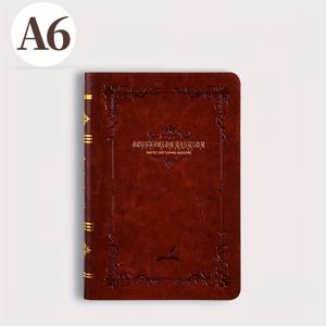 TEMU A6/A7 빈티지 골드 스탬핑 노트 귀여운 작은 주머니 책 하드 케이스 PU 가죽 노트 책 학교 용품 사무실 두꺼운 쓰기 책 절묘하고 고급 일기