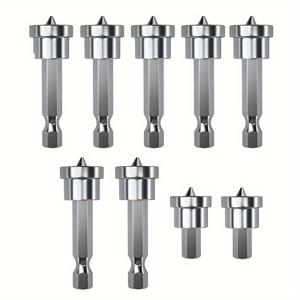 TEMU 플라스터보드용 헥스 샹크 위치 지정 스크류 드라이버 비트 세트, 필립스 PH2 헤드, 크롬 바나듐 강철 자석 드라이월 스크류 세터 9개 세트