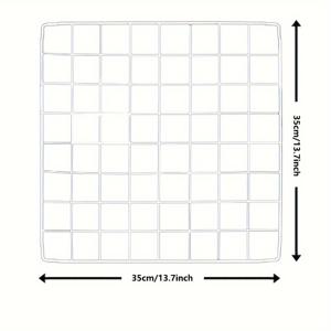 TEMU 1pc 현대적인 그리드 디스플레이 스탠드 - 보석, 사진, 학교 및 사무실 장식용으로 견고한 철로 제작된 벽걸이 아트 홀더 - 전기 필요 없음, 쉬운 설치, 사진 디스플레이 스탠드, 그리드 금속 프레임, 견고한 구조