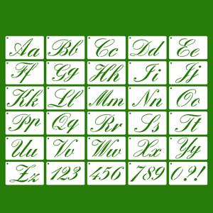 TEMU 30개 레터 및 숫자 스텐실 세트 | 3 Inch x 5 Inch 재사용 가능한 플라스틱 템플릿, 그림 그림자, 불투명 화이트, 종이, 벽, 캔버스, 플라스틱에 적합