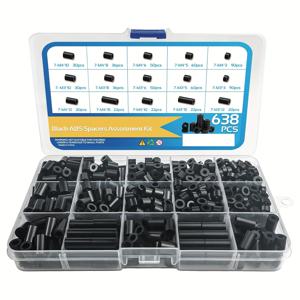 TEMU 638-피스 플라스틱 라운드 스페이서 어소트먼트 키트 – 내구성 있는 ABS 스탠드오프 스페이서 전원 콘센트 및 스위치용, M3 M4 나사와 호환, 전자 제품용 다중 크기 직경을 갖춘 비나사 스페이서 키트