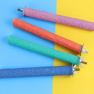 TEMU 4개 컬러풀 프로스티드 앵무새 퍼치 스탠드 장난감, 15cm 스테인리스 스틸 새장 액세서리, 앵무새, 러브버드 등 - 핑크, 오렌지, 틸, 블루 색상의 내구성 있는 갈퀴 장난감, 새 장난감