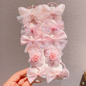 TEMU 10개 세트 메쉬 헤어 타이 - 귀여운 스위트 스타일 탄성 헤어 밴드 활, 꽃 & 나비, 내구성 있는 스트레치 헤어 로프 여성 14세 이상 - 다양한 색상