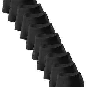 TEMU 10개 세트 랜덤 솔리드 컬러 남성용 박서 브리프, 통기성 편안한 스트레치 퀵 드라이 스포츠 블랙 평면 속옷, 사이즈: S, M, L, XL, XXL