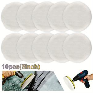 TEMU 5PCS/Set 3/4/5 인치 플러시 자동차 연마 및 왁싱 패드, 자동차 페인트 관리 및 자동차 디테일링을 위한 버핑 스폰지 패드 키트 - 소프트 마이크로파이버 차량 연마 패드 세트 (5/10pcs)