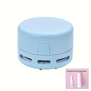 TEMU 미니 귀여운 데스크탑 먼지 진공 청소기, 데스크탑 클리너, 휴대용 코너 테이블 진공 청소기 미니 귀여운 진공 청소기 먼지 쓸기