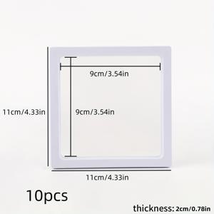 TEMU 10개 세트 3D 플로팅 프레임 디스플레이 거치대, 투명 플라스틱 직사각형 보석 쇼케이스, 목걸이, 귀걸이, 반지, 동전, 표본을 위한 먼지 방지 보관 상자 - 가정, 부티크, 전시회, 보석 만들기 디스플레이 및 포장 용품, 비즈 및 보석 만들기에서 다용도로 사용할 수 있습니다.