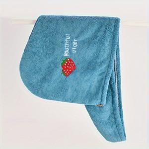TEMU 1개 매직 극세사 헤어 드라이 타월 - 빠른 건조 초흡수 샤워 캡 & 터번, 부드러운 폴리에스터 목욕 모자 (버튼 잠금), 다양한 색상 옵션 (보라색)