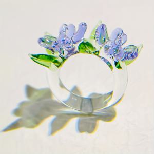 TEMU 우아한 유리 꽃 반지 - 일상 착용 또는 그녀를 위한 선물로 완벽합니다