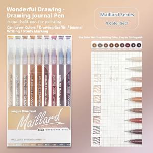 TEMU 9개입 귀여운 0.5mm 젤 펜 세트 - 귀여운 학교 & 사무실 문구, 홈커밍 용품, 다이어링 펜 (스택형 잉크 리필 포함), 가벼운 플라스틱, 다이어리 & 휴일 선물로 이상적, 다이어리 쓰기 도구|재미있는 디자인|스택형 잉크 리필