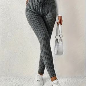 TEMU 여성용 비투명 운동 레깅스 - 끈 허리, 신축성 체육복, 캐주얼 웨어, 세탁기 사용 가능 가을/겨울 타이츠 (섹시 슬림핏), 헬스웨어, 패션 의류