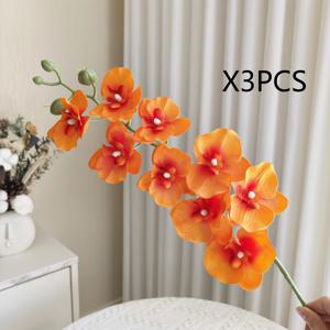 TEMU 3개 세트 난초 인조 플라워, 생동감 넘치는 나비 데이 패브릭 난초 인조 봄 계절 실내 장식용, 다양한 공간 및 테이블 장식, 화분 미포함 - 약혼, 결혼식에 이상적