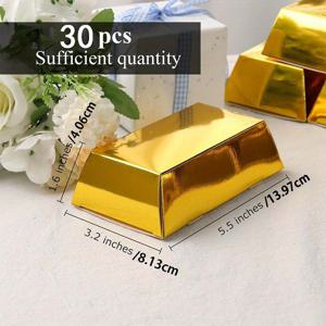 TEMU 30팩 골든 포일 보물 상자, 해적 테마 파티용 종이 선물 상자, 과자 및 초콜릿 포장, 파티 선물, 생일 및 결혼 장식, 파티 용품