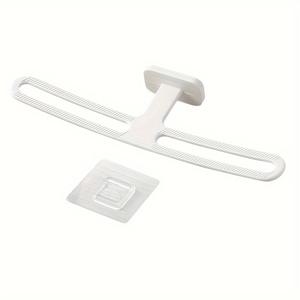 TEMU 1개의 현대적인 플라스틱 벽걸이 헤어 액세서리 정리함, 쉬운 설치 무공 드릴 헤어밴드 및 클립 홀더, 홈 스토리지 디스플레이 랙, 후크