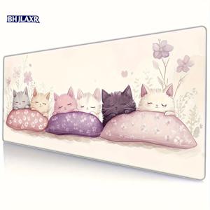 TEMU 슈퍼 귀여운 고양이 마우스 패드 - 스타일리시한 디자인, 혼합 색상, 아름다운 오피스 책상, 컴퓨터 게임 키보드용 천연 고무