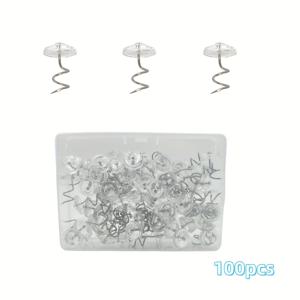 TEMU 40/100개 고양이 훈련 테이프 고정 핀, 투명 헤드 나사 핀, 커튼, 침대 스커트, 매트리스에 사용, 실용적인 가정용품, 보관용 플라스틱 상자 포함
