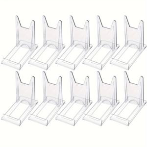 TEMU 10/20개 투명 아크릴 디스플레이 라이저, 투명 미니 사진틀 스탠드, 사진 또는 플레이트용 PS 플라스틱 거치대, 가정 사무실 파티 장식용 장식 예술 스타일