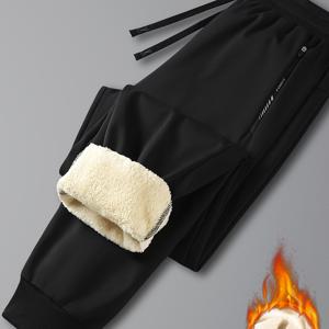 TEMU 여성용 보온 조거 팬츠 1개 - 드로스트링 허리, 네이비 색상의 운동복 바지, 헬스, 러닝, 일상적인 추운 날씨에 적합 - 가을/겨울 시즌용 신축성 없는 레깅스, 조깅 바지, 짐웨어, 단색 디자인, 튼튼한 원단