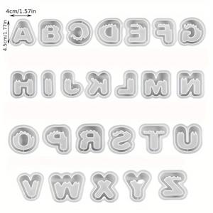 TEMU DIY 주얼리 만들기용 26개 실리콘 문자 펜던트 몰드, A-Z 알파벳 키체인 참 스타 & 비즈 디자인, 고품질 그라데이션 컬러 레진 공예 몰드, 액세서리 및 키체인용 | 생생한 알파벳 몰드 | 상세한 문자 모양