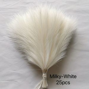 TEMU 25개입 인조 팜파스 그래스 - 실감나는 인조 풀, 흰색 줄기 및 잎, 관리 간편 / 크리스마스 겨울 장식, 플라스틱 팜파스 그래스, 테이블 센터피스, 발코니용 (화분 미포함) 25개입