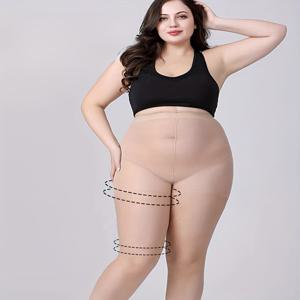 TEMU 1/3켤레 플러스 사이즈 하이웨이스트 타이츠 - 엑스트라 롱, 두꺼운 & 신축성, 미끄럼 방지, 단색, 세탁기 사용 가능, 플러스 사이즈 팬티스타킹, 플러스 사이즈 타이츠, 플러스 사이즈