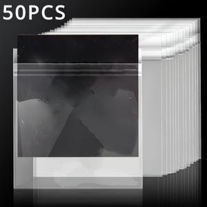 TEMU /100개 투명 플라스틱 LP 비닐 레코드 슬리브, 12인치 외부 보호 앨범 커버, 적절한 LP 수집 보호를 위한 접착 밀봉