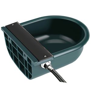 TEMU 대형 1.06갤런 자동 사료 급수 그릇 - 내구성 있는 ABS 수지, 말, 고양이, 개, 양용 쉬운 채우기 디자인 - 녹색 바탕에 검은색 베이스, 비전기식, 플라스틱 농장 동물용 급수대, 자동 급수 시스템, 견고한 사료 급수 그릇