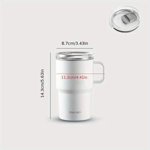 TEMU 1개 야외용 스테인리스 텀블러 핸들 포함, 여행용 커피 머그컵 뚜껑, 차량용 휴대용 티컵, 차량용 컵 홀더,슬림 텀블러,고품질 강철,핸들 머그,누수 방지 뚜껑,야외 활동 애호가,커피 애호가들|텀블러