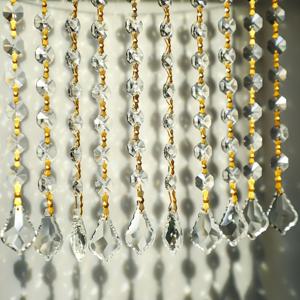 TEMU 10개 짜리 비드 체인 가랜드 유리 팔각형 비드 라이트 체인 크리스마스 웨딩 파티 장식 (골드 네일)